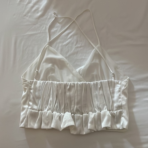 White Satin brami crop top - Picture 3 of 4